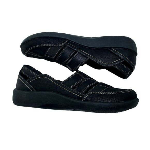 Clarks Cloudsteppers Black Sillian Stork Shoes Slip-On Women's 6.5M - Picture 4 of 6
